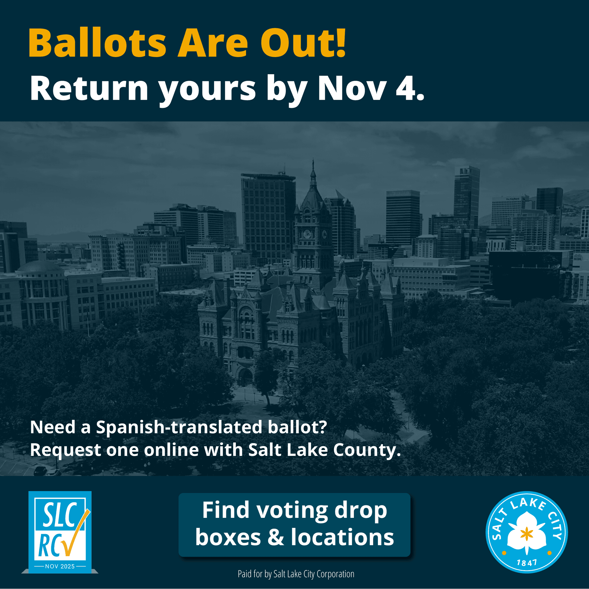 Ballots Are Out! Election Day Is Nov. 4!
