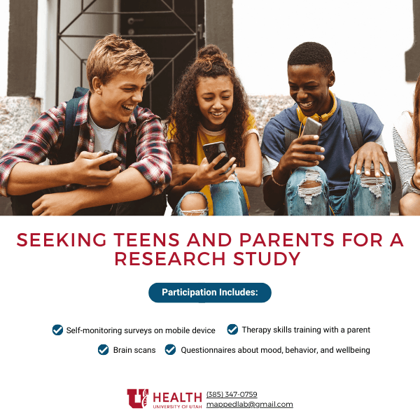 Seeking Local Teens and Parents to Participate in Research