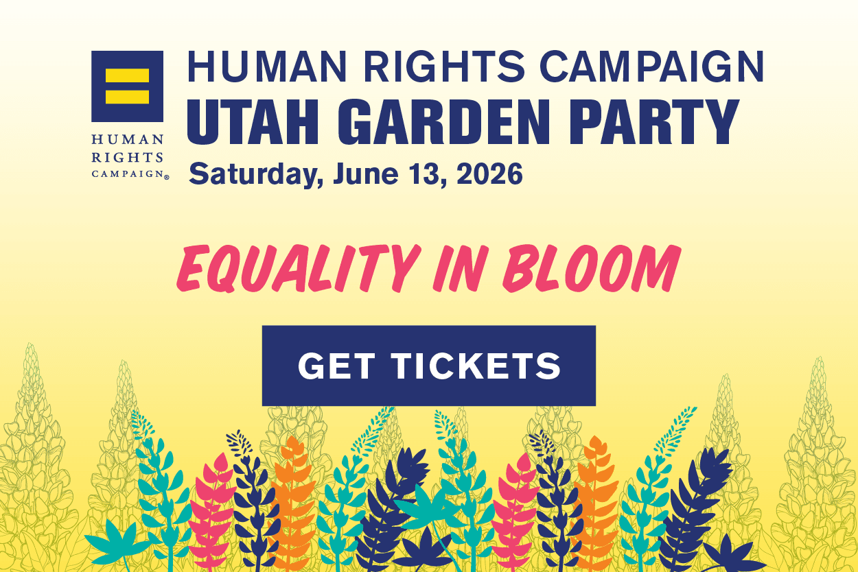 Display ad for the Human Rights Campaign: Utah Garden Party