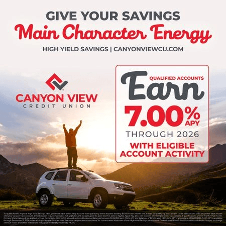 Display ad for Canyon View Credit Union