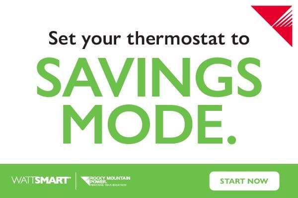 Display ad for Rocky Mountain Power: Set your thermostat to Savings Mode